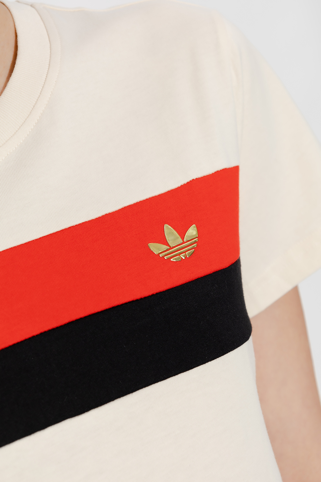 red white and blue adidas shirt